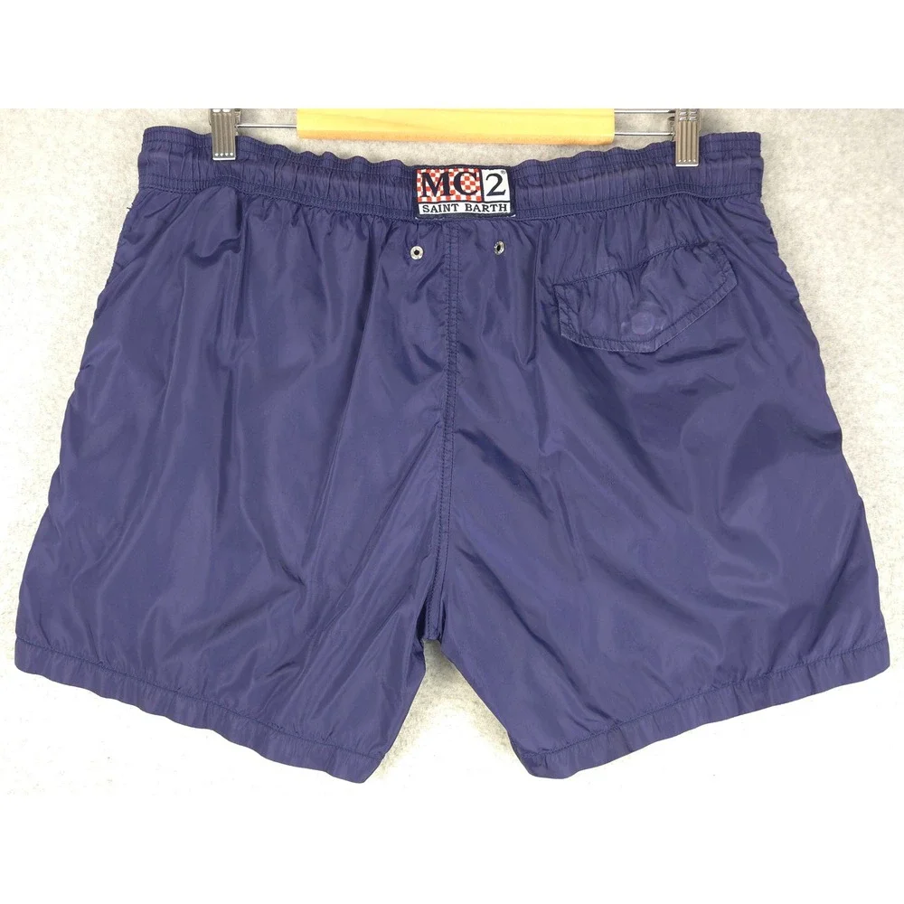 MC2 Saint Barth Mens Swim Trunks‎ Navy Blue XXL Board Shorts Drawstring Mesh